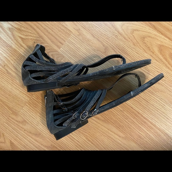 Jules & James flat denim look sandals - NWOT size 10.5 - Picture 2 of 6